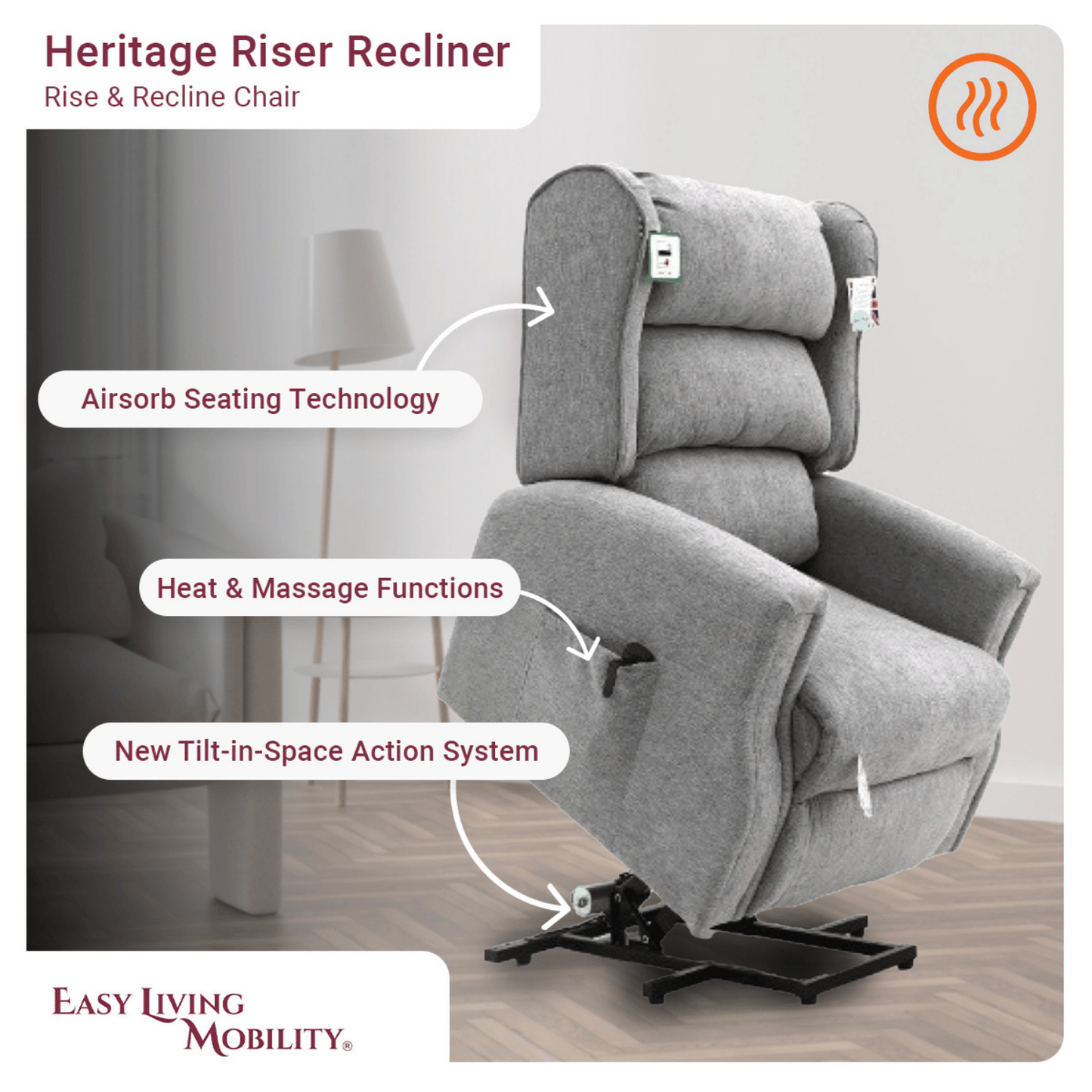 Heritage with Heat & Massage Riser Recliner Chair