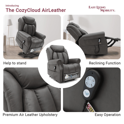 CozyCloud AirLeather Riser Recliner Chair