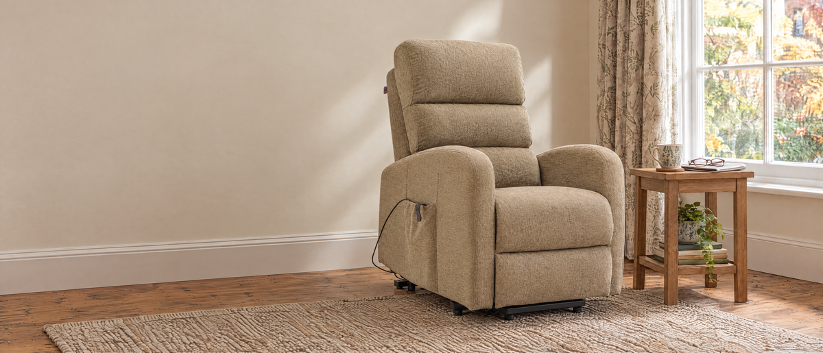 SureSnug riser recliner chair in a living room