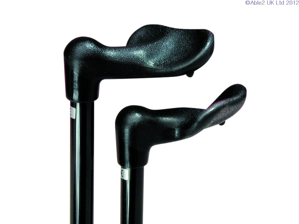 Arthritis Grip Cane Adjustable - Black, Left Handed