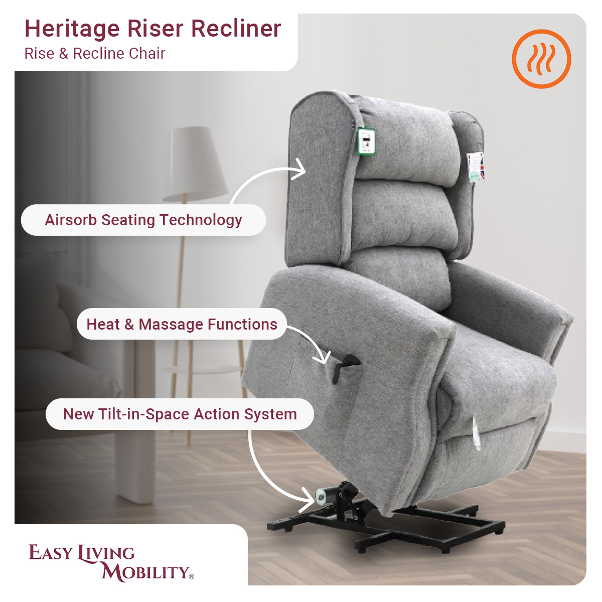 Heritage Riser Recliner with Heat & Massage