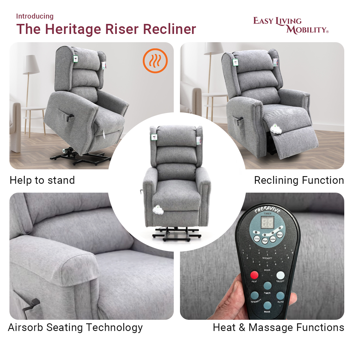 Heritage Riser Recliner with Heat & Massage